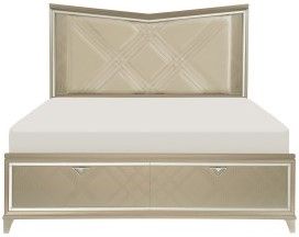 Mazin Furniture Bijou Champagne Queen Platform Bed-0