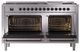 Ilve® Nostalgie II Noblesse 60'' Stainless Steel Pro Style Dual Fuel Range with Burnished Trim-2
