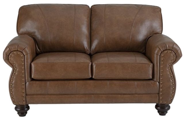 Best® Home Furnishings Customizable Field & Stream Home Noble Leather Loveseat with Dark Walnut Legs-1