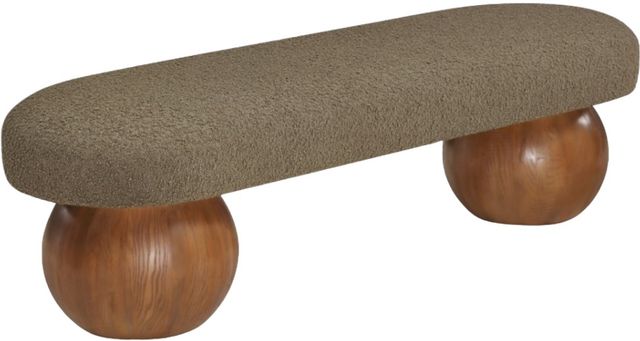 Meridian Furniture Bowie Olive/Walnut Brown Bench-0