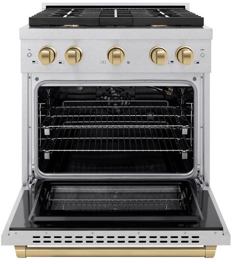 ZLINE Autograph Edition 30" Satin Stainless Steel Pro Style Gas Range-1