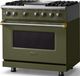 Viking® 5 Series 36" Martini Pro Style Dual Fuel (LP) Range with Brushed Brass Trim-3