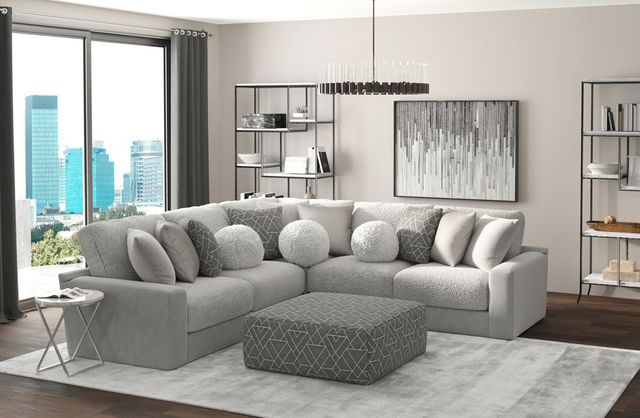 Jackson Furniture Canyon 4-Piece Gray/Platinum/Zinc Modular Sectional and Ottoman-1
