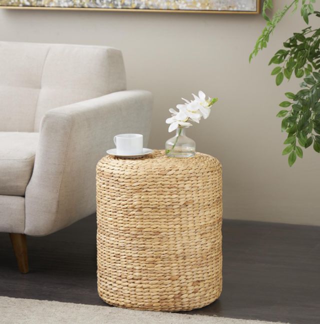 Deco Marche Brown Drum Accent Table-2