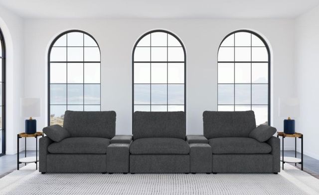 Coaster® Collins 5-Piece Dark Gray Power Reclining Theater-1