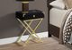 Monarch Specialties Inc. Espresso 24"H Accent Table with Gold Metal Legs-1