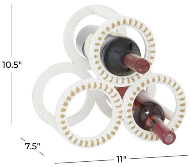 Deco Marche White Beaded Wine Rack-2