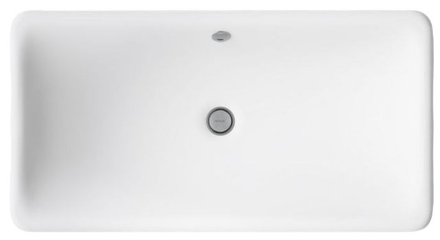 Kohler Iron Plains® White 30" Rectangular Drop-In/Undermount/Vessel Bathroom Sink with White Painted Underside-1