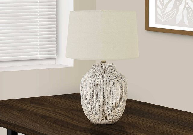 Monarch Specialties Inc. 26"H Cream Ceramic Table Lamp-4
