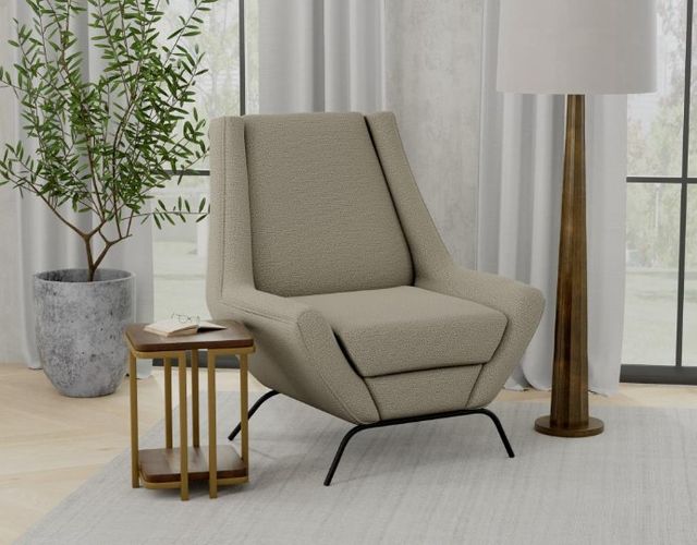International Furniture Direct Tyne Beige/Blacksmithing Matte Black Accent Chair-3