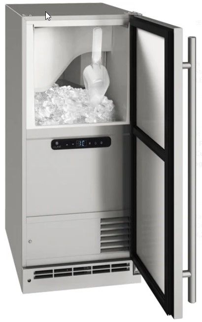 U-Line® Stainless Steel 15" Outdoor Freestanding/Built-In Ice Maker-1