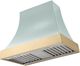La Cornue Cascade Series 36" Roquefort Wall Mounted Range Hood with Polished Brass Trim-0
