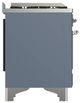 Ilve® Majestic III 36" Blue Gray Pro Style Dual Fuel Natural Gas Range with Triple Glass Door and Chrome Trim-4