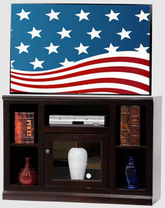 American Heartland Manufacturing Poplar 46" TV Stand with Bookcase Sides-1