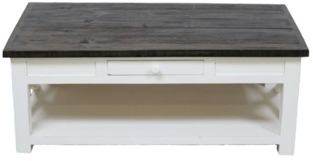 Million Dollar Rustic X Brace Brown/White Cocktail Table-0