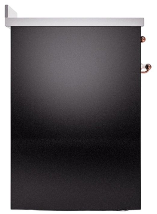 Ilve® Nostalgie II Noblesse 30'' Glossy Black Pro Style Induction Range with Copper Trim-2
