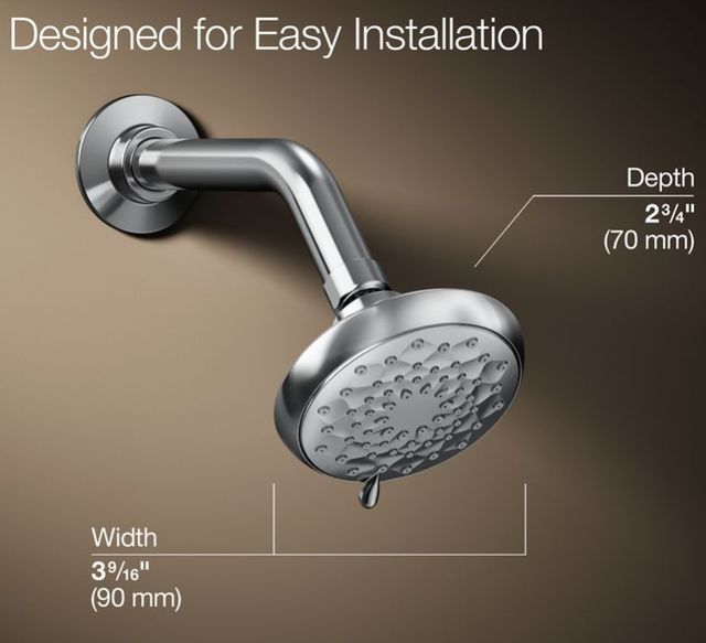 KOHLER® Awaken® B90 Polished Chrome 2.5 GPM 3-Function Showerhead-3