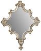 A & B Home Distressed White Artistic Diamond Mirror-1