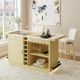 Elements International Cambrie Off-White/Natural Bar Table-1