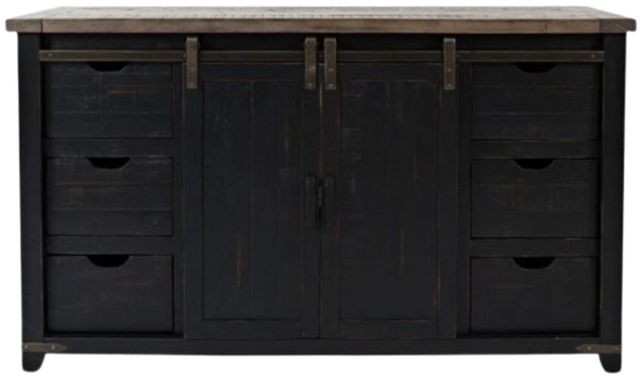 Jofran Inc. Madison County Vintage Black 60'' Barn Door Server-1