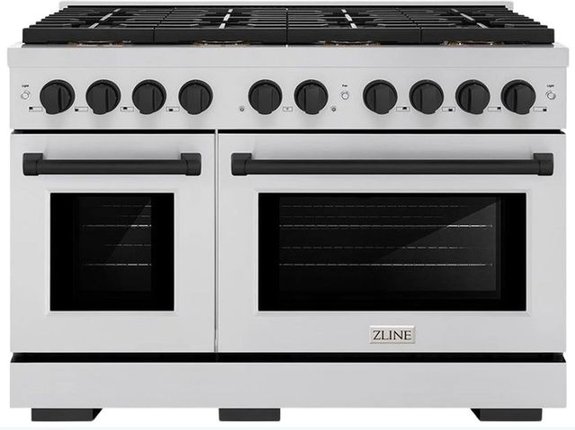 ZLINE Autograph Edition Paramount Series 48" Stainless Steel Pro Style Gas Range with Matte Black Accents -0