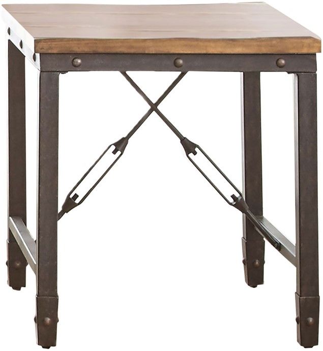Steve Silver Co. Ashford Antique Honey End Table with Brown Base-0
