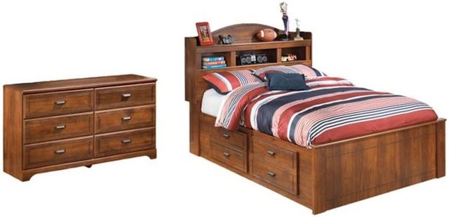 Signature Design by Ashley® Barchan 2-Piece Medium Brown Full Bookcase Bed Set-0