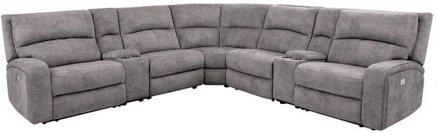 Furniture of America® Apostolos 6-Piece Light Gray Modular Power Reclining Sectional-0