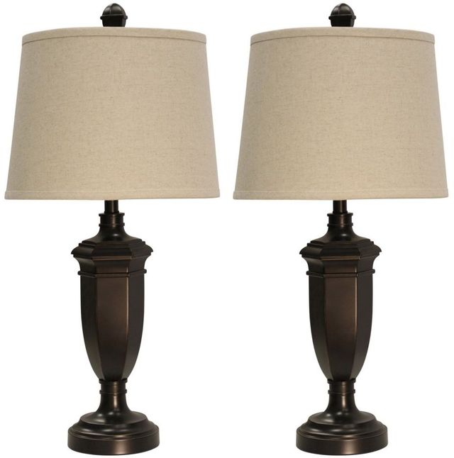 StyleCraft Madison 2-Piece Bronze Injection Molded Table Lamps-0
