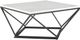 Elements International Riko White Coffee Table with Black Base-0