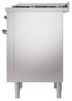 Ilve® Nostalgie II Noblesse 36'' Stainless Steel Pro Style Dual Fuel Range with Burnished Trim-3