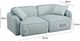 TOV Furniture Travie 2-Piece Sea Blue Modular Loveseat-2