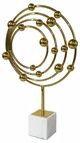 A & B Home Gold/White Galaxy Steel Large Marble Base Accent Statuary Decorative Object-2