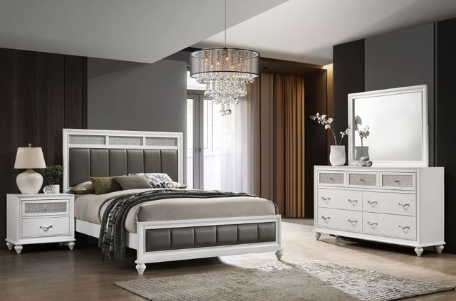 Coaster® Barzini 4-Piece White California King Bedroom Set-1