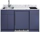 Summit® TurnKey Caldera 63" Midnight Navy Kitchenette with 5 Cu. Ft. Built-In Under the Counter Refrigerator, Induction Cooktop, and Stainless Steel Sink with Faucet-1
