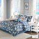 Olliix by Madison Park 7 Piece Blue California King Cape Cod Cotton Sateen Comforter Set-1