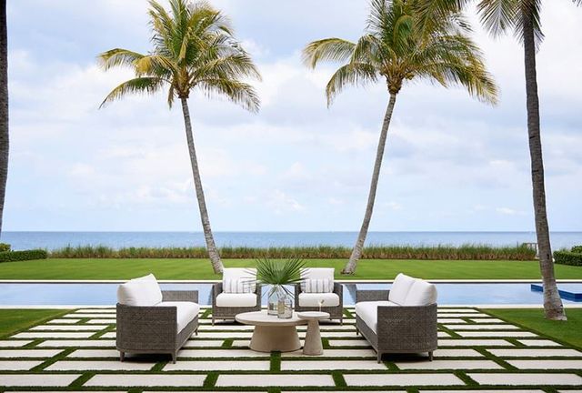 Lane Venture® Customizable Lenox Hill Hand Woven Wicker Outdoor Sofa-2