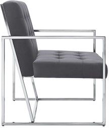 Mazin Furniture Delia Gray/Chrome Accent Chair-1