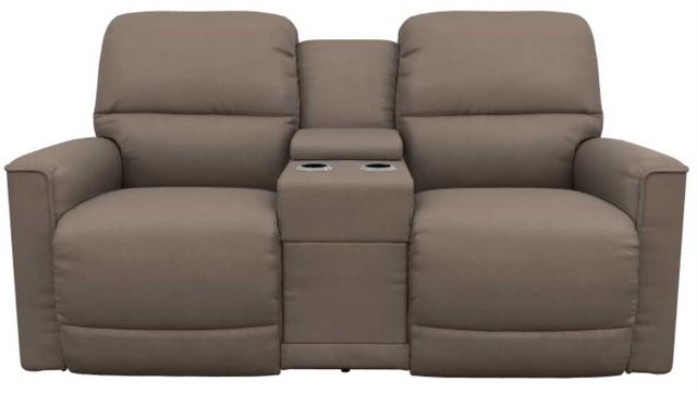 La-Z-Boy® Cade Stone Leather Power Reclining Loveseat with Console and Headrest-1