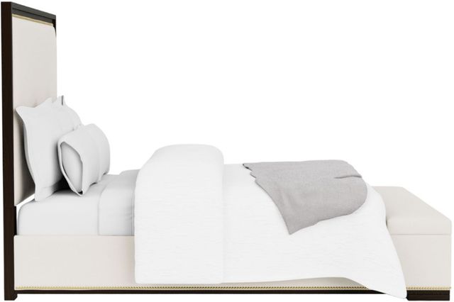 Riverside Furniture Lydia Dark Cabernet/White Queen Upholstered Panel Storage Bed-2