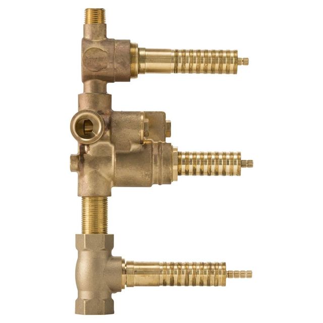 DXV 3-Handle Thermostatic Rough Valve with 2-Way Diverter Shared Functions-2
