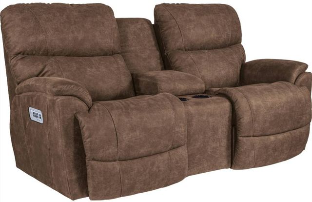 La-Z-Boy® Trouper Whiskey Power Reclining Loveseat with Console, Headrest, and Lumbar-0