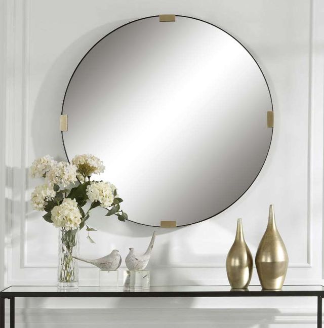 Uttermost® Clip Satin Black Mirror-1