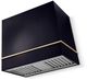 La Cornue Cornufé Loge 36" Gloss Black Wall Mounted Range Hood with Polished Brass Trim-0