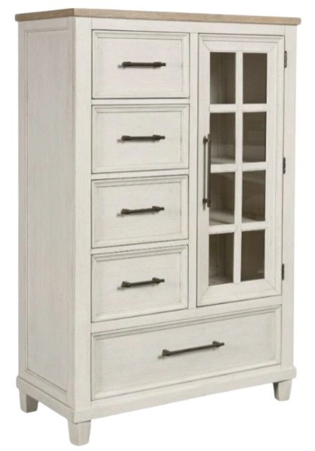 Benchcraft® Shaybrock Antique White/Brown Door Chest-0