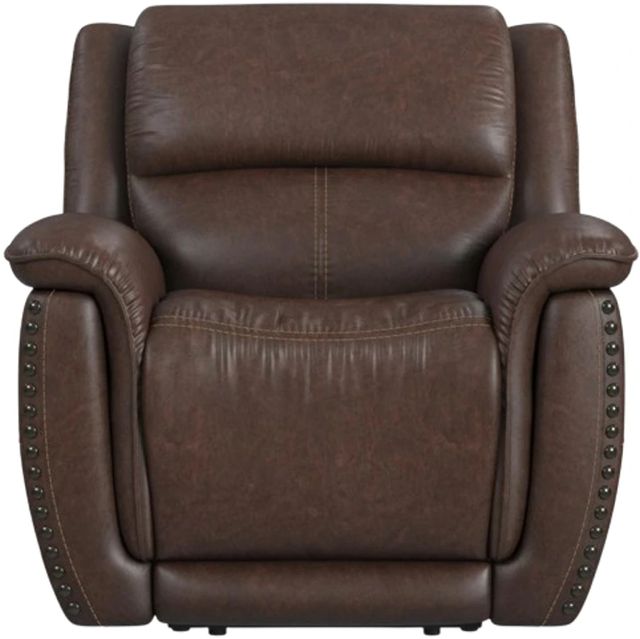 Flexsteel® Beau Dark Sable Brown Power Recliner with Power Headrest-3