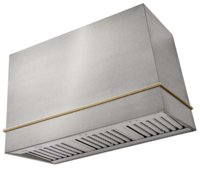 AGA Loge 48" Slate Wall Mounted Range Hood with Polished Chrome Trim-0