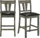 Elements International Nathan 2-Piece Grey Oak Counter Side Chairs-1