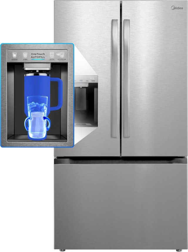 Midea® 36" 28.9 Cu. Ft. Stainless Steel French Door Refrigerator with OneTouch AutoFill™-3