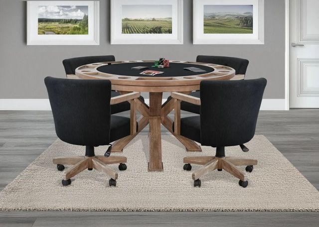 Sunny Designs™ Gibson Black Corduroy/Oak Grove Game Chair-1